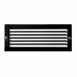 5W LED Recessed Louvered Step & Wall Fixture, 12V, 6400K, Black