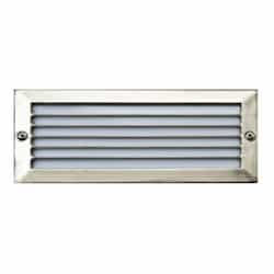 5W LED Recessed Louvered Step & Wall Fixture, 12V, 3000K, SS 304
