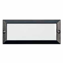 Recessed Open Face Step & Wall Fixture w/o Bulb, 12V, Black
