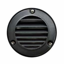 Round Louvered Down Step & Wall Light w/o Bulb, 12V, Black