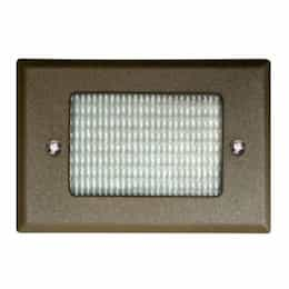 Recessed Open Face Step Light w/o Bulb, Prismatic Lens, 12V, Bronze