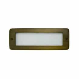 Recessed Open Face Step & Wall Light w/o Bulb, 12V, Weathered Brass