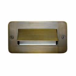 2.5W LED Brass Recessed Hooded Step & Wall Light, 12V, 6400K, WBS