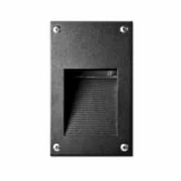 Rectangular Recessed Surface Mount Step Light w/o Bulb, 12V, Black