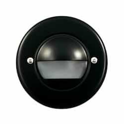 2.5W LED Round Recessed Eyelid Step & Wall Light, 12V, 6400K, Black