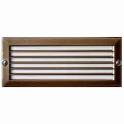 6W LED Recessed Step & Wall Light, Louvered, 12V, Amber, Bronze