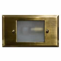 Dabmar 3.2W LED Step & Wall Light, Open Face, 12V, 6400K, Antique Brass