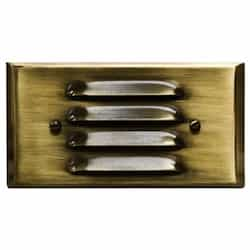 3.2W LED Step & Wall Light, Louvered Down, 12V, 6400K, Antique Brass