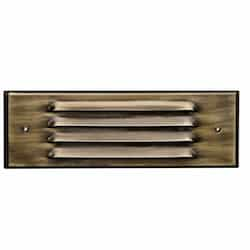 6W LED Step & Wall Light, Louvered Down, 12V, 6400K, Antique Brass