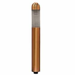 Dabmar 9" 3W LED Area Light, Mini Bollard, 12V, Amber, Copper