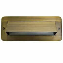 Dabmar 6W LED Step & Wall Light, Hooded, 12V, Amber, Brass