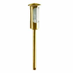 Dabmar 3W LED Bollard Light, Flat Top, 12V, Amber, Brass