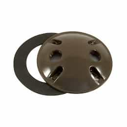 Aluminum Female Round Box Cover w/ Two 1.5-in NPT Holes, Bronze