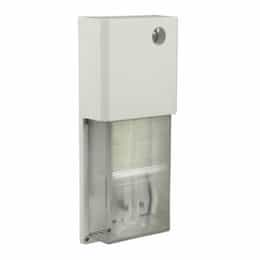 Dabmar Rectangular Surface Mount Wall Fixture w/o Bulb, 120V, White