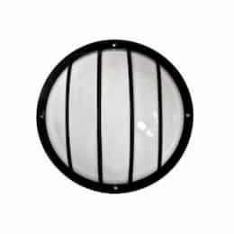 9W LED Round Caged Surface Mount Wall Light, 85V-265V, 2700K, Black
