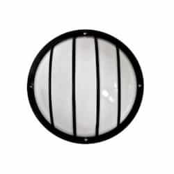 Round Caged Surface Mount Wall Light w/o Bulb, 120V, White