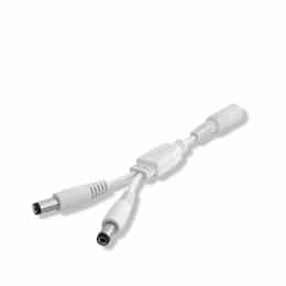 DC Splitter Plugs, 2-Way, 22/2 AWG, White, 25-Pack