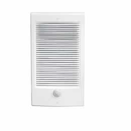 500W Fan-Forced Wall Heater, Small, 120V, White Finish