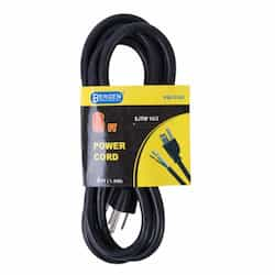 Bergen 6 ft Black Straight Plug 14/3 Power Supply Cord