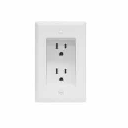 15 Amp Tamper Resistant Duplex Recessed Receptacle, White