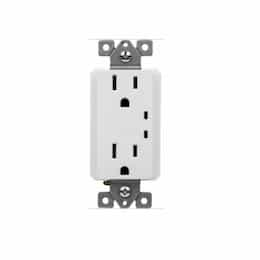 15 Amp Tamper Resistant Duplex Receptacle w/ Surge Suppressor, White