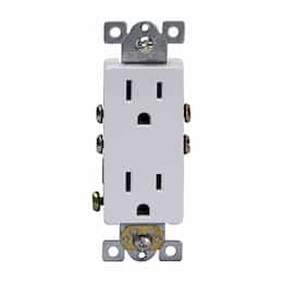15 Amp Push-In/Side-Wired Decora Duplex Receptacle, White