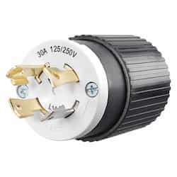 Enerlites Black Industrial Grade 30A 2-Pole Locking Plastic Plug