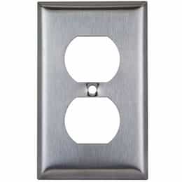 Enerlites Over-Size Stainless Steel 1-Gang Duplex Receptacle Wall Plate