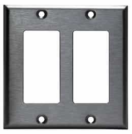 Stainless Steel 2-Gang Decora Metal Wall Plate