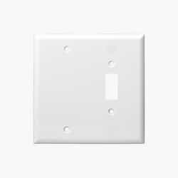 Enerlites White Combination 2-Gang Blank and Toggle Wall Plates