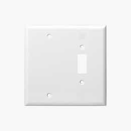 Enerlites White Combination 2-Gang Blank and Toggle Wall Plates