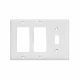 3-Gang 2 Decorator GFCI & Toggle Wall Switch Plate, Ivory