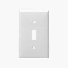 White Colored 1-Gang Toggle Switch Plastic Wall Plates