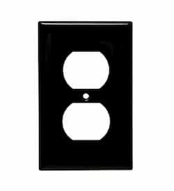 Enerlites Black 1-Gang Duplex Receptacle Plastic Wall Plates