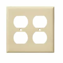 Enerlites 2-Gang Oversized Duplex Receptacle Wall Plate, Polycarbonate, Ivory