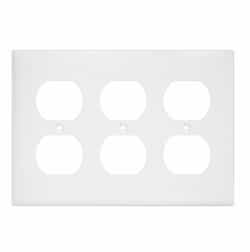 Enerlites White 3-Gang Duplex Receptacle Plastic Wall Plates