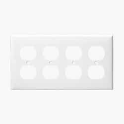 Enerlites White 4-Gang Duplex Receptacle Plastic Wall Plates