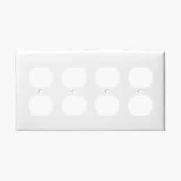 White 4-Gang Duplex Receptacle Plastic Wall Plates