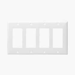 Enerlites White Colored 4-Gang Decorator/GFCI Plastic Wall plates