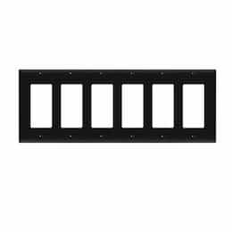 6-Gang Decorator & GFCI Switch Wall Plate, Polycarbonate, Black