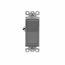 Quiet Premium Decorator Switch, 3-Way, 15A, 120V-277V, Gray