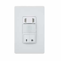 Enerlites White Dual Single Pole Decorator PIR Occupancy Sensor Wall Switch 