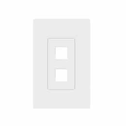 1-Gang 2-Port Decorator Keystone Wall Plate, Screwless, Polycarbonate