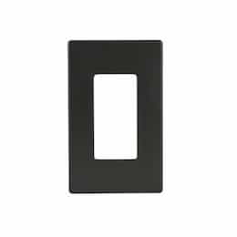 1-Gang Decorator Wall Plate, Screwless, Polycarbonate, Dark Bronze