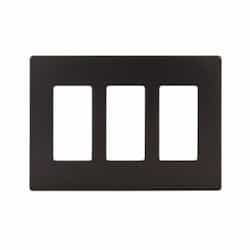 3-Gang Decorator Wall Plate, Screwless, Polycarbonate, Dark Bronze