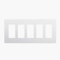 Enerlites Ivory 5-Gang Standard Size Decorator Screw less Wall plates