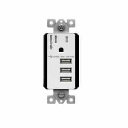 Enerlites 5.8A USB Outlet Module Replacement w/ 15A Receptacle, Gray