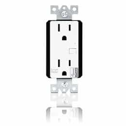 White Wireless Control Smart Meter Duplex Receptacle