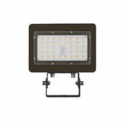 80W LED Area Flood Light w/ Trunnion, 120V-277V, Selectable CCT, BRZ