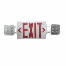 3.5W LED Emergency Exit Combo, Single & Double-Sided, 120V-277V, Red